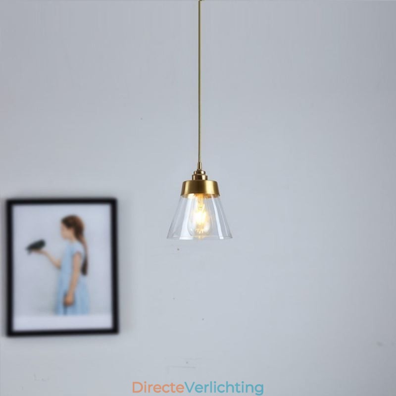 Nordic Retro Hanglamp Glazen Kap Huisverlichting Messing Houder Lamp Licht