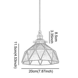 Geometrische hanglamp van gebrandschilderd glas