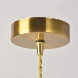 Vierkante, heldere, geribbelde glazen hanglamp van messing met draaischakelaarverlichting