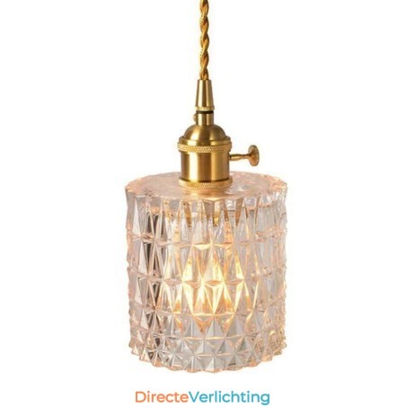 Jelly Jar Lamp Armatuur Geribbelde Glazen Hanglamp Jelly Jar Lamp Armatuur Geribbelde Glazen Hanglamp