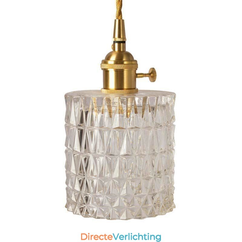 Jelly Jar Lamp Armatuur Geribbelde Glazen Hanglamp