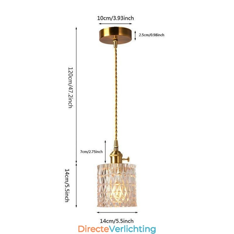 Jelly Jar Lamp Armatuur Geribbelde Glazen Hanglamp