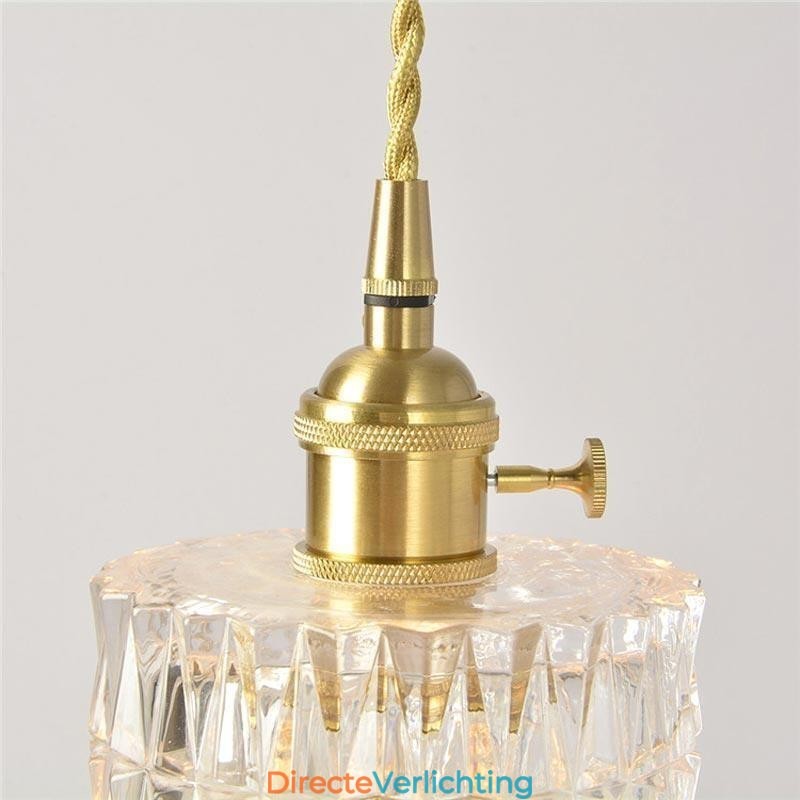 Jelly Jar Lamp Armatuur Geribbelde Glazen Hanglamp