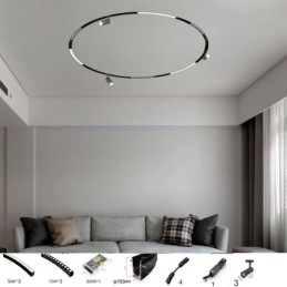 Ronde magnetische railverlichting inbouwspot decoratieve verlichting 150cm