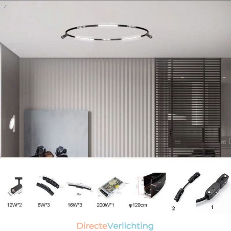 Circulair railsysteem Magnetische inbouwrailverlichtingsarmatuur 120cm Circulair railsysteem Magnetische inbouwrailverlichtingsarmatuur 120cm