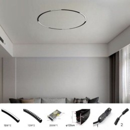 Railverlichting Magnetische inbouw cirkelvormige railverlichtingsarmatuur 120cm