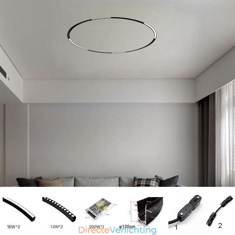 Railverlichting Magnetische inbouw cirkelvormige railverlichtingsarmatuur 120cm