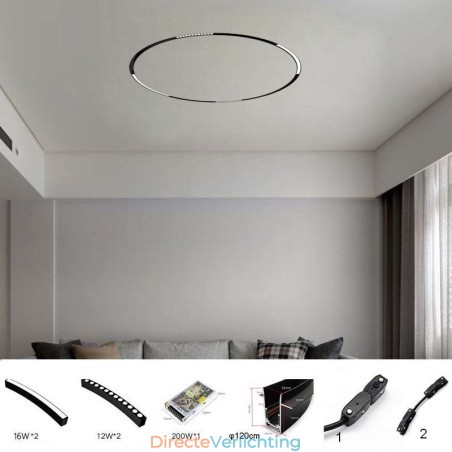 Railverlichting Magnetische inbouw cirkelvormige railverlichtingsarmatuur 120cm Railverlichting Magnetische inbouw cirkelvormige railverlichtingsarmatuur 120cm