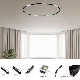 Ronde railverlichting magnetische inbouwspot decoratieve verlichting 100cm
