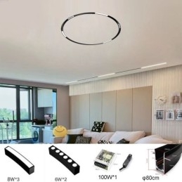 Ronde magnetische railverlichting inbouwspot decoratieve verlichting 80cm