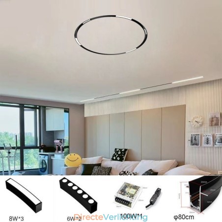 Ronde magnetische railverlichting inbouwspot decoratieve verlichting 80cm Ronde magnetische railverlichting inbouwspot decoratieve verlichting 80cm