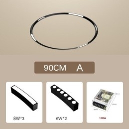 Ronde magnetische railverlichting inbouwspot decoratieve verlichting 80cm