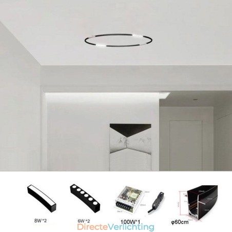 Ronde railverlichting magnetische inbouwspot decoratieve verlichting 60cm Ronde railverlichting magnetische inbouwspot decoratieve verlichting 60cm