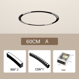 Ronde railverlichting magnetische inbouwspot decoratieve verlichting 60cm