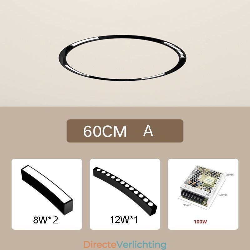 Ronde railverlichting magnetische inbouwspot decoratieve verlichting 60cm