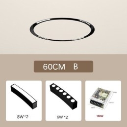 Ronde railverlichting magnetische inbouwspot decoratieve verlichting 60cm