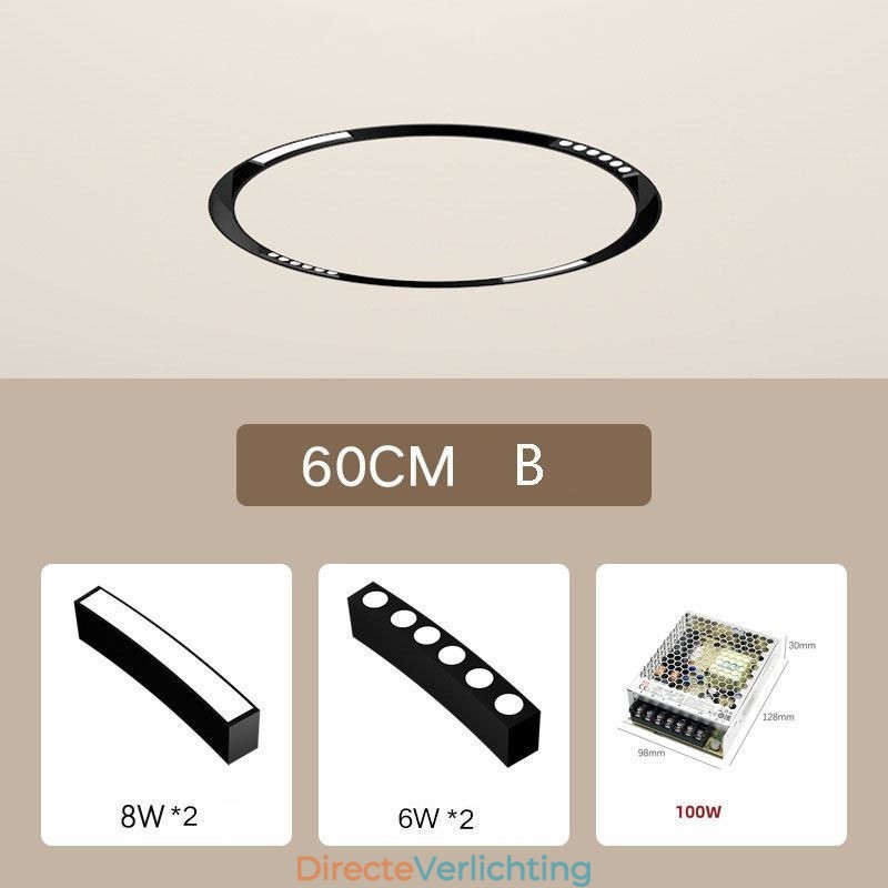 Ronde railverlichting magnetische inbouwspot decoratieve verlichting 60cm