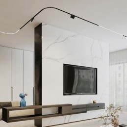 Verzonken rails voor verlichting Ronde magnetische aluminium railstrips