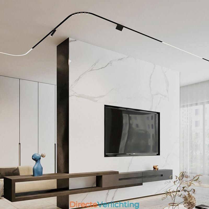 Verzonken rails voor verlichting Ronde magnetische aluminium railstrips