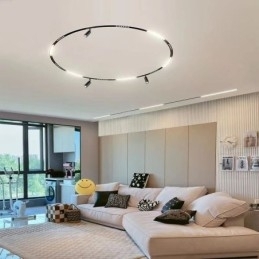 Verzonken rails voor verlichting Ronde magnetische aluminium railstrips