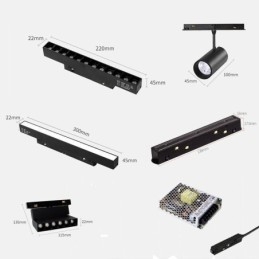 Inbouwspot Magnetische railverlichting Decoratieve verlichting 3M*2