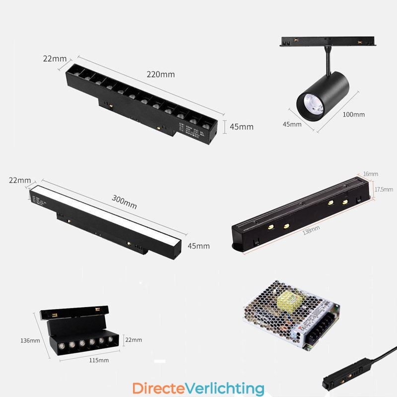 Inbouwspot Magnetische railverlichting Decoratieve verlichting 3M*2