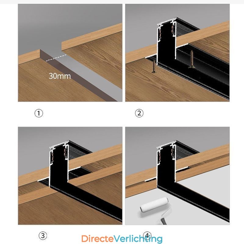 Inbouwspot Magnetische railverlichting Decoratieve verlichting 3M*2