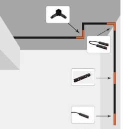 Magnetische railverlichtingsaccessoires Verzonken railhoekverbinding