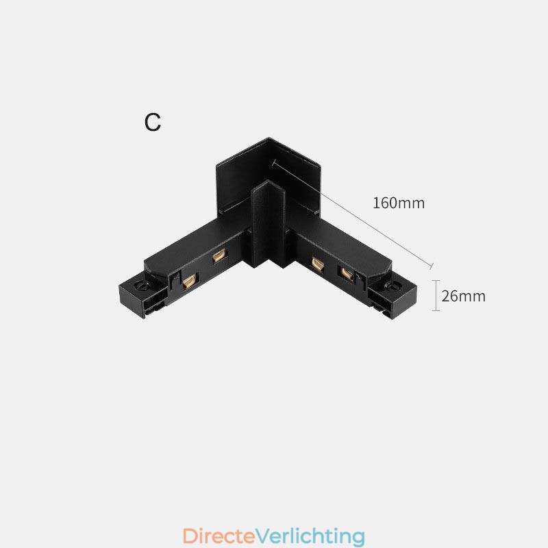 Magnetische railverlichtingsaccessoires Verzonken railhoekverbinding