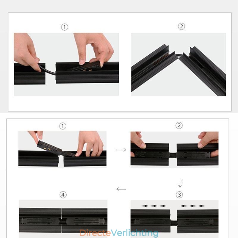 Magnetische railverlichtingsaccessoires Verzonken railhoekverbinding
