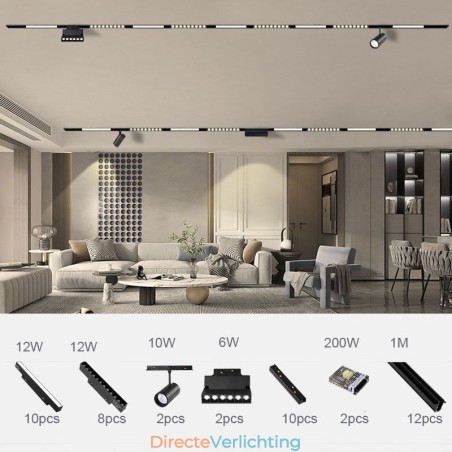 Magnetische railverlichting inbouwspot decoratieve verlichting 6M*2 Magnetische railverlichting inbouwspot decoratieve verlichting 6M*2