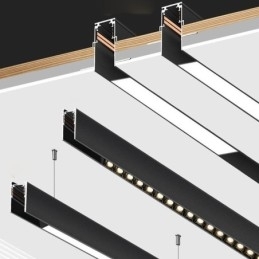 Verzonken rails voor railverlichting Magnetisch aluminium railoppervlakprofiel Ultradunne railverlichtingsstrip 100 cm