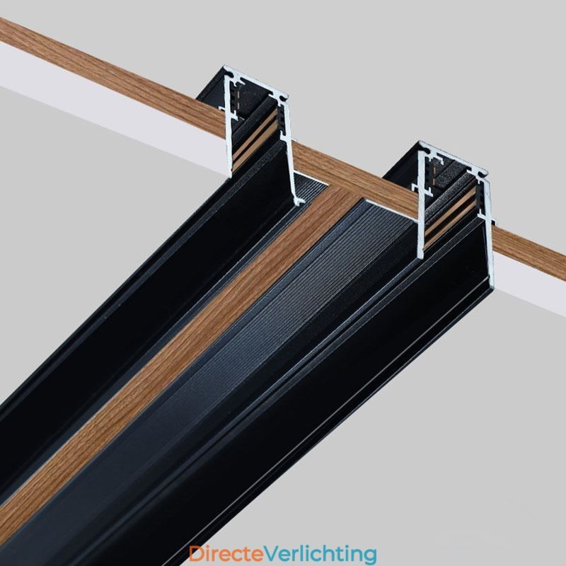 Verzonken rails voor railverlichting Magnetisch aluminium railoppervlakprofiel Ultradunne railverlichtingsstrip 100 cm