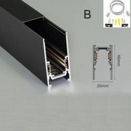 Verzonken rails voor railverlichting Magnetisch aluminium railoppervlakprofiel Ultradunne railverlichtingsstrip 100 cm