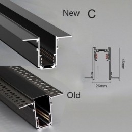 Verzonken rails voor railverlichting Magnetisch aluminium railoppervlakprofiel Ultradunne railverlichtingsstrip 100 cm