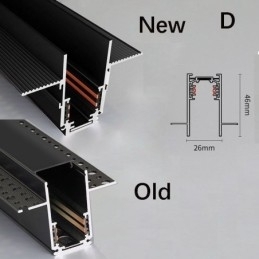 Verzonken rails voor railverlichting Magnetisch aluminium railoppervlakprofiel Ultradunne railverlichtingsstrip 100 cm