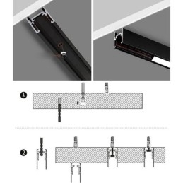Verzonken rails voor railverlichting Magnetisch aluminium railoppervlakprofiel Ultradunne railverlichtingsstrip 100 cm