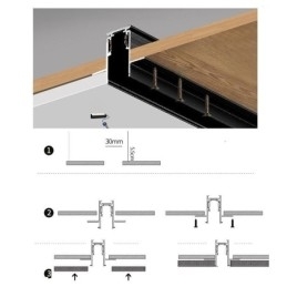 Verzonken rails voor railverlichting Magnetisch aluminium railoppervlakprofiel Ultradunne railverlichtingsstrip 100 cm