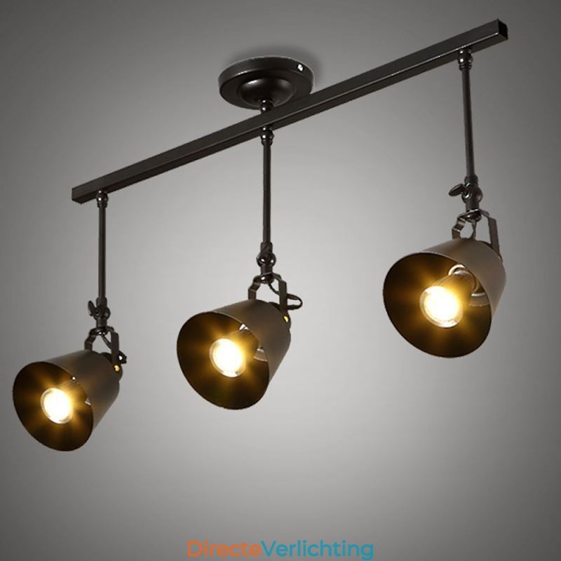 Rustieke ijzeren spotlamp, landelijke vintage plafondlamp