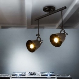 Rustieke ijzeren spotlamp, landelijke vintage plafondlamp