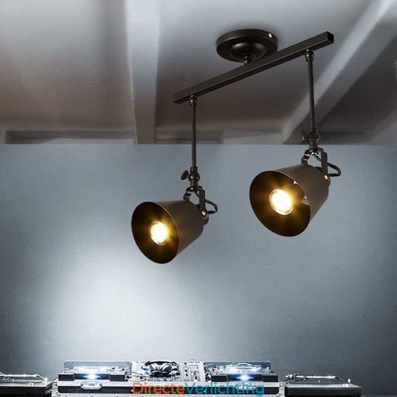 Rustieke ijzeren spotlamp, landelijke vintage plafondlamp