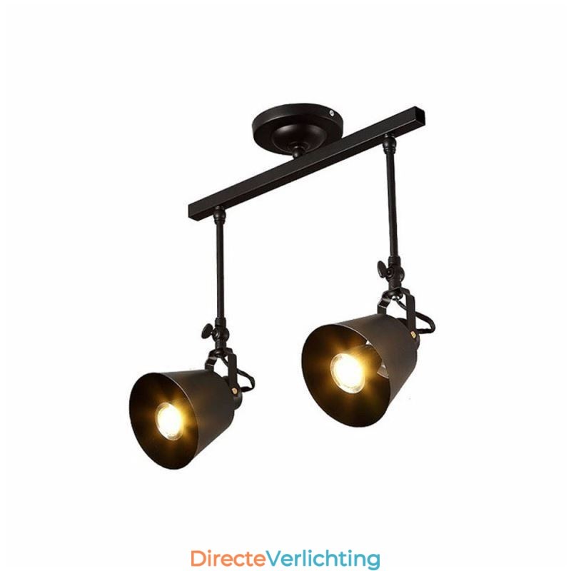 Rustieke ijzeren spotlamp, landelijke vintage plafondlamp