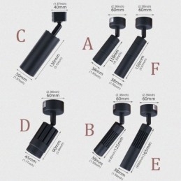 Draaibare COB-spot Zwarte plafondspot (enkele lamp)