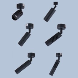 Draaibare COB-spot Zwarte plafondspot (enkele lamp)