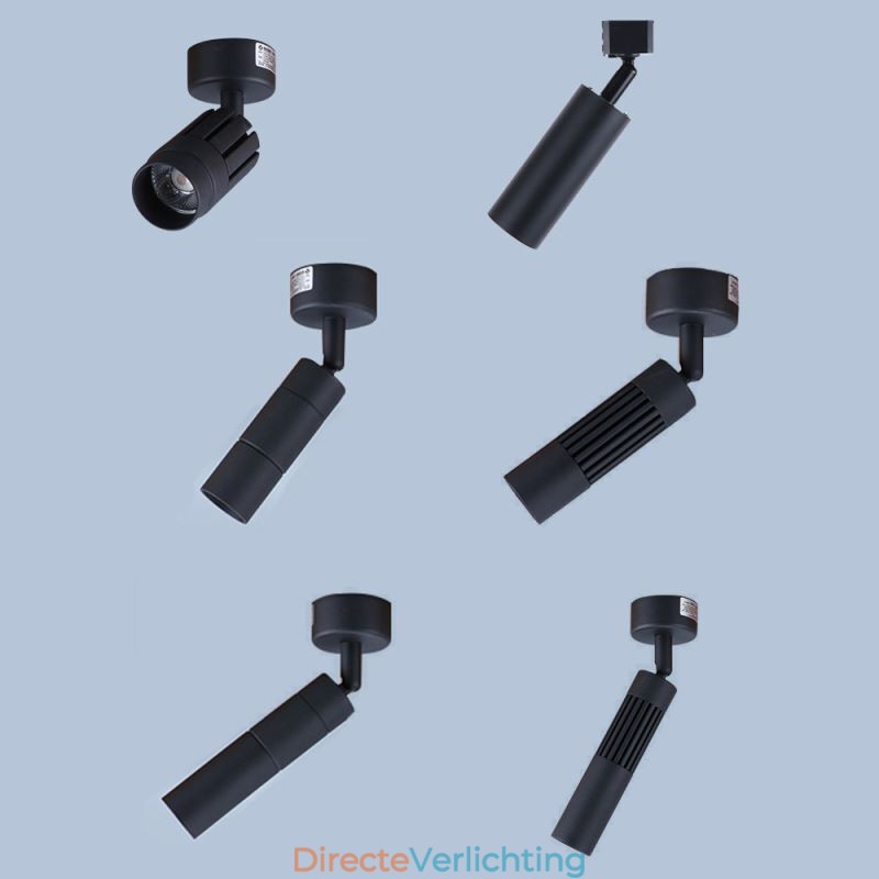 Draaibare COB-spot Zwarte plafondspot (enkele lamp)