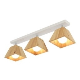 Nordic Houten Spotlight Vier Prisma Draaibare Plafondspot