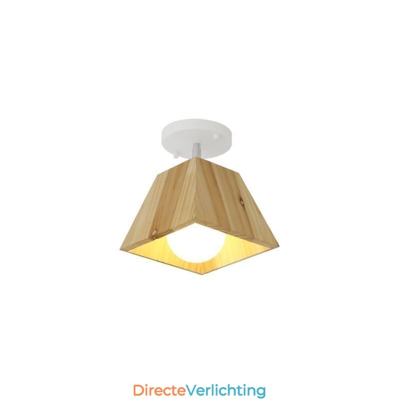 Nordic Houten Spotlight Vier Prisma Draaibare Plafondspot