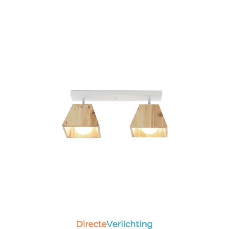 Nordic Houten Spotlight Vier Prisma Draaibare Plafondspot