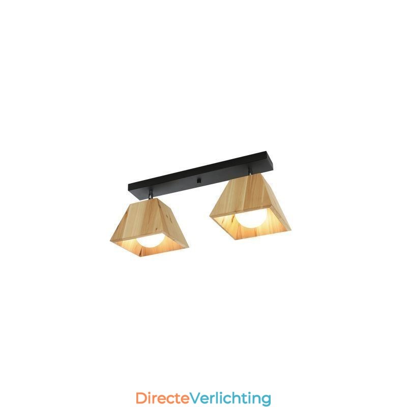 Nordic Houten Spotlight Vier Prisma Draaibare Plafondspot