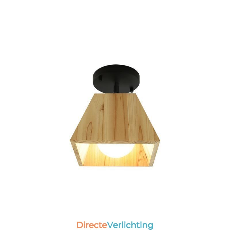 Nordic Houten Spotlight Vier Prisma Draaibare Plafondspot